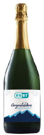 Labeled CA Champagne Sparkling Wine with Full- Color Custom Label