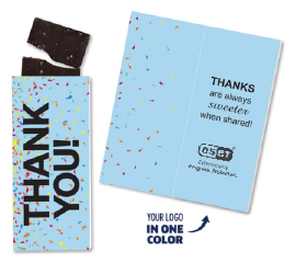 One Color Foil-Stamped Stock Gratitude Sweeter Cards with Sea Salt Caramel Chocolate Bar